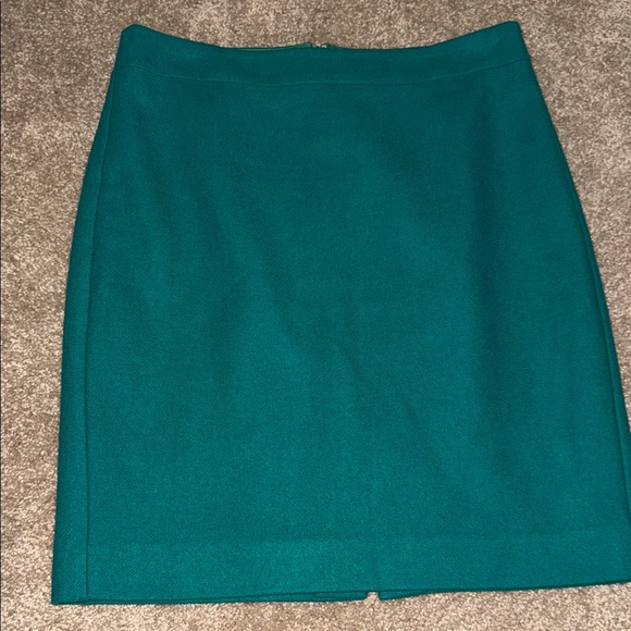J. Crew Vibrant Teal Wool Pencil Mini Skirt - size 4P - Picture 1 of 5
